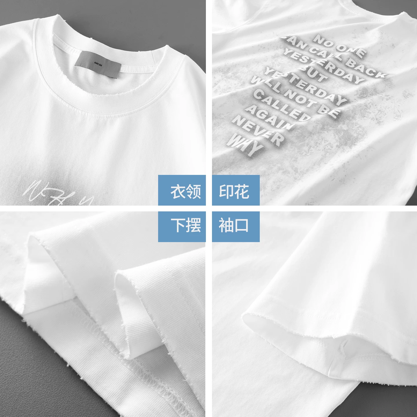 Áo thun ngắn tay bằng cotton nguyên chất hạng nặng OMZM260G, áo thun dáng rộng in họa tiết đường phố cao cấp của Mỹ mùa hè