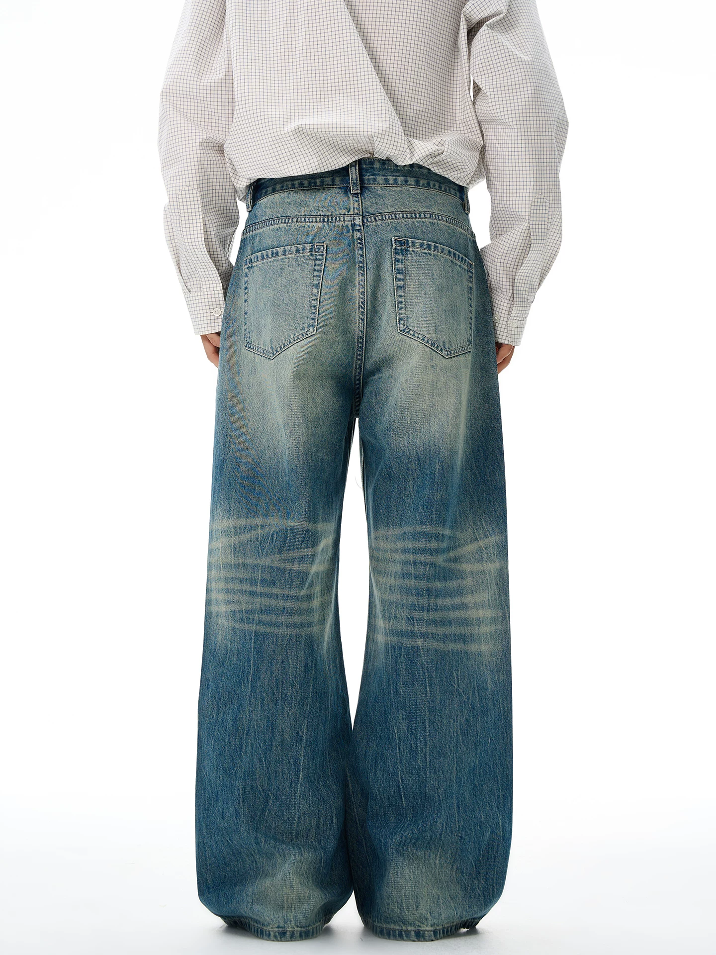 Quần jeans nam OMZM kiểu Mỹ cổ điển, mẫu mới mùa đông 2025, dáng thẳng, thời thượng, cao cấp, chất liệu washed vintage, dài.