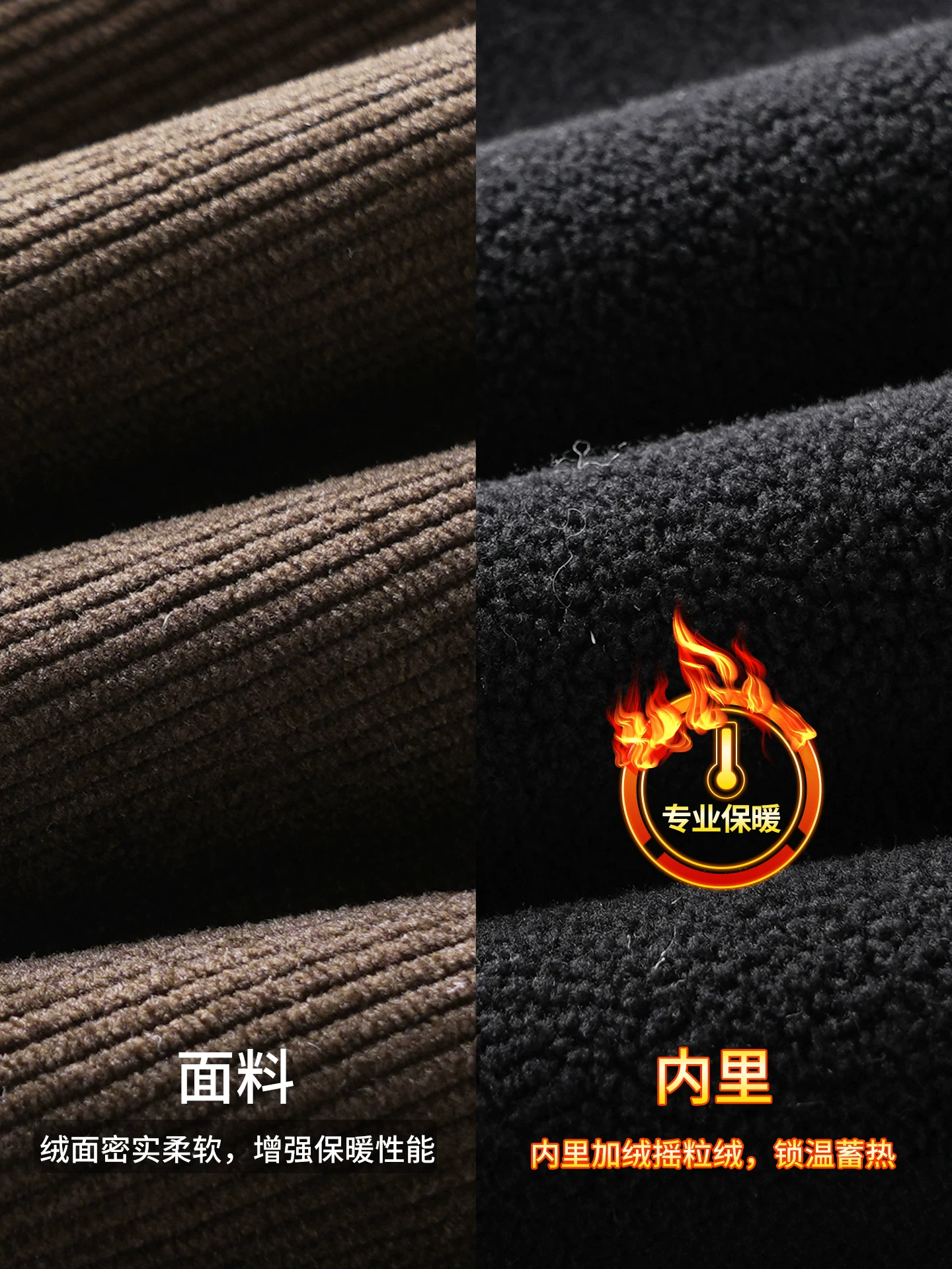 Quần vải nhung OMZM dành cho nam, quần ống đứng ấm áp phong cách Mỹ mùa đông, quần dài lông cừu dày dặn rộng rãi