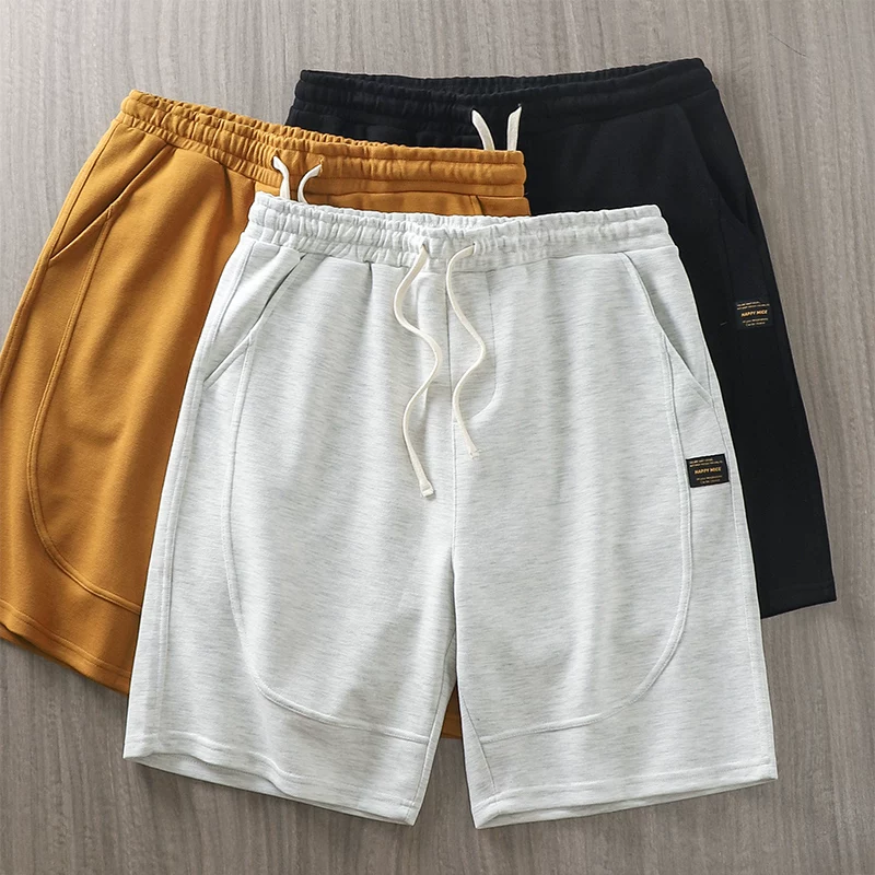 Quần short cotton hạng nặng kiểu Mỹ OMZM dành cho nam, quần short năm điểm thể thao thời trang mùa hè của thương hiệu thời trang, quần dài vừa phải, dáng rộng, thoải mái