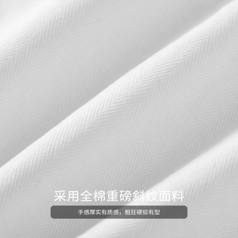 OMZM Áo sơ mi dài tay hạng nặng kiểu Mỹ dành cho nam, áo khoác cổ bẻ dáng rộng mùa thu đông, trang phục công sở thương hiệu thời thượng có túi, áo bên trong có lớp lót.