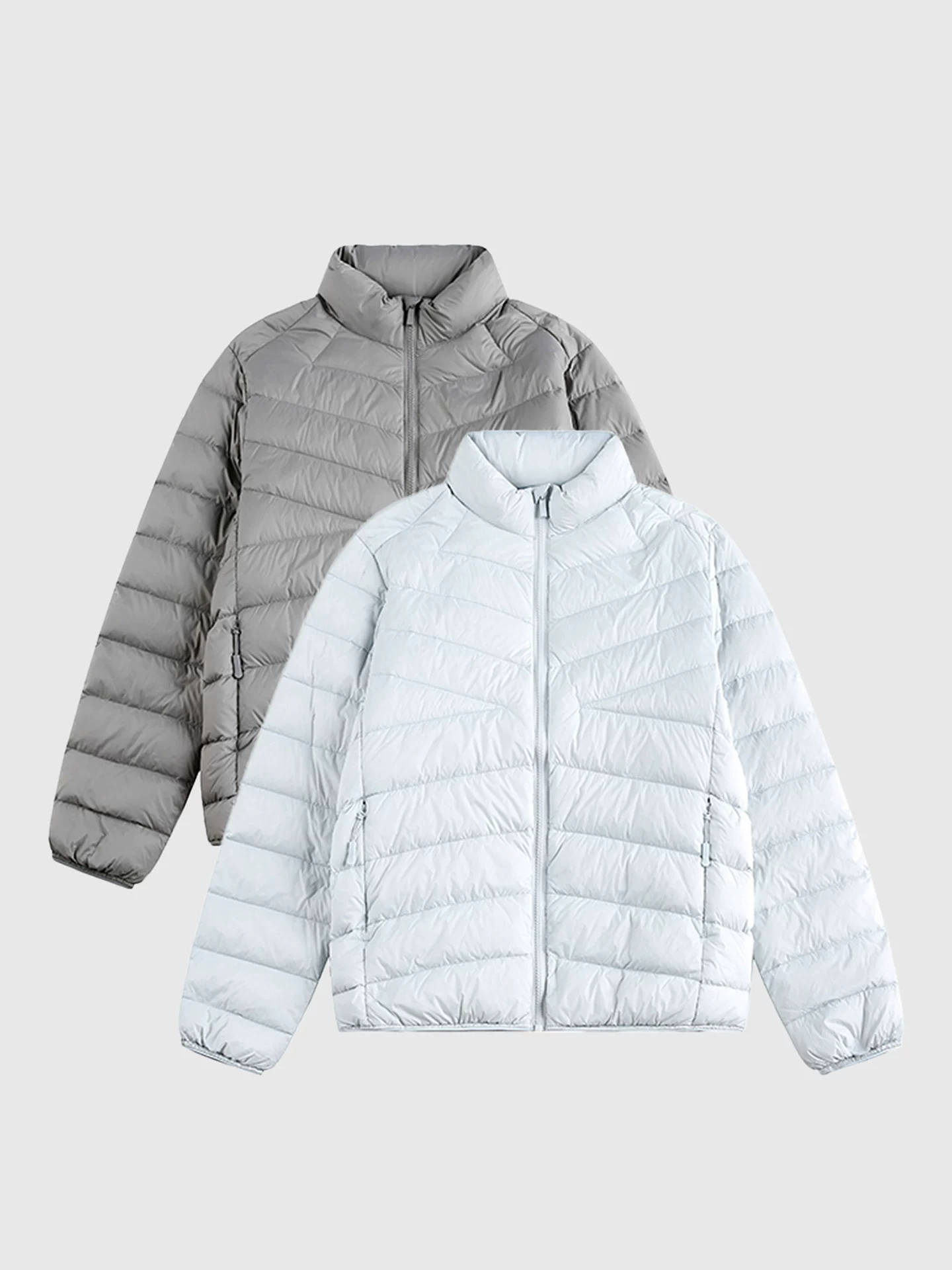 OMZM90 Áo khoác lông vịt nam mùa đông lót lông cừu dày có khóa kéo áo khoác ngoài trời đi xe đạp ấm áp cổ đứng áo khoác