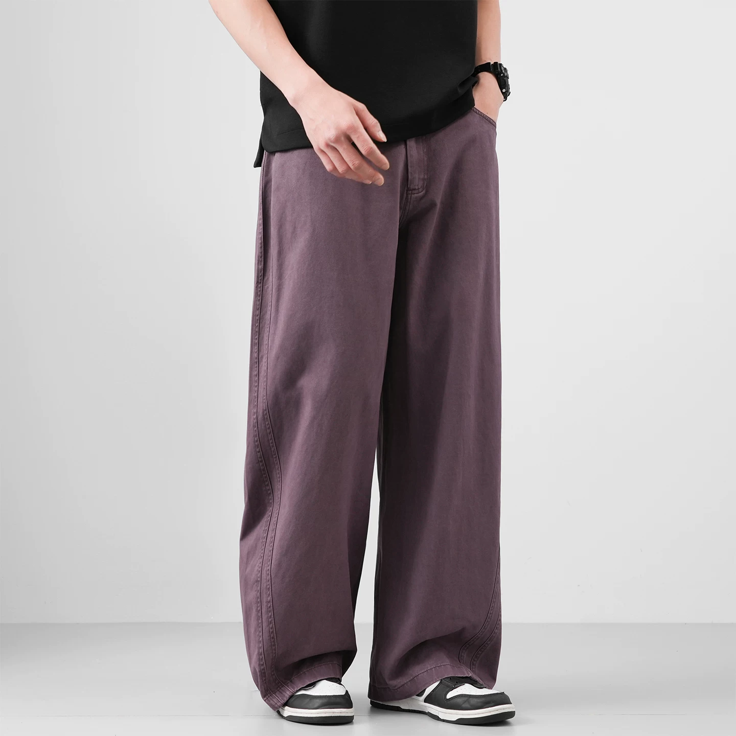 Quần cargo cotton nguyên chất hạng nặng OMZM dành cho nam, quần dáng rộng kiểu Mỹ mùa hè, quần dài đường phố cao cấp được giặt thông thường