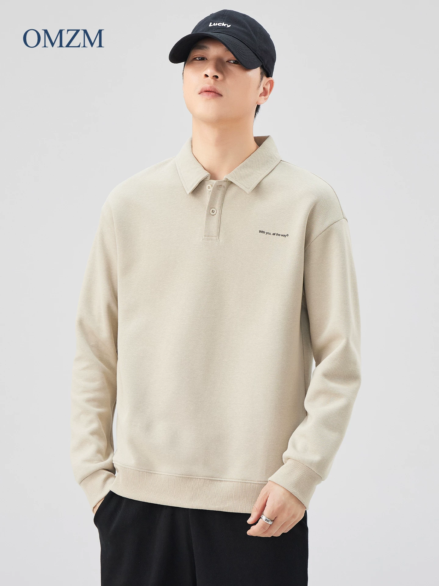 Áo polo nam OMZM lót lông cừu, áo lót giữ ấm dày dặn mùa đông, cảm giác cao cấp, mẫu áo POLO mới năm 2025