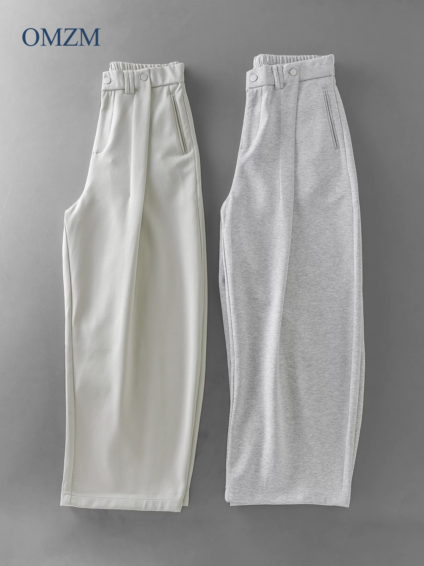Quần âu nam kiểu dáng cổ điển OMZM, chất liệu mềm mại, dáng rộng, thẳng, màu trơn, chống nhăn, phong cách casual, kiểu dáng Mỹ, mùa thu.