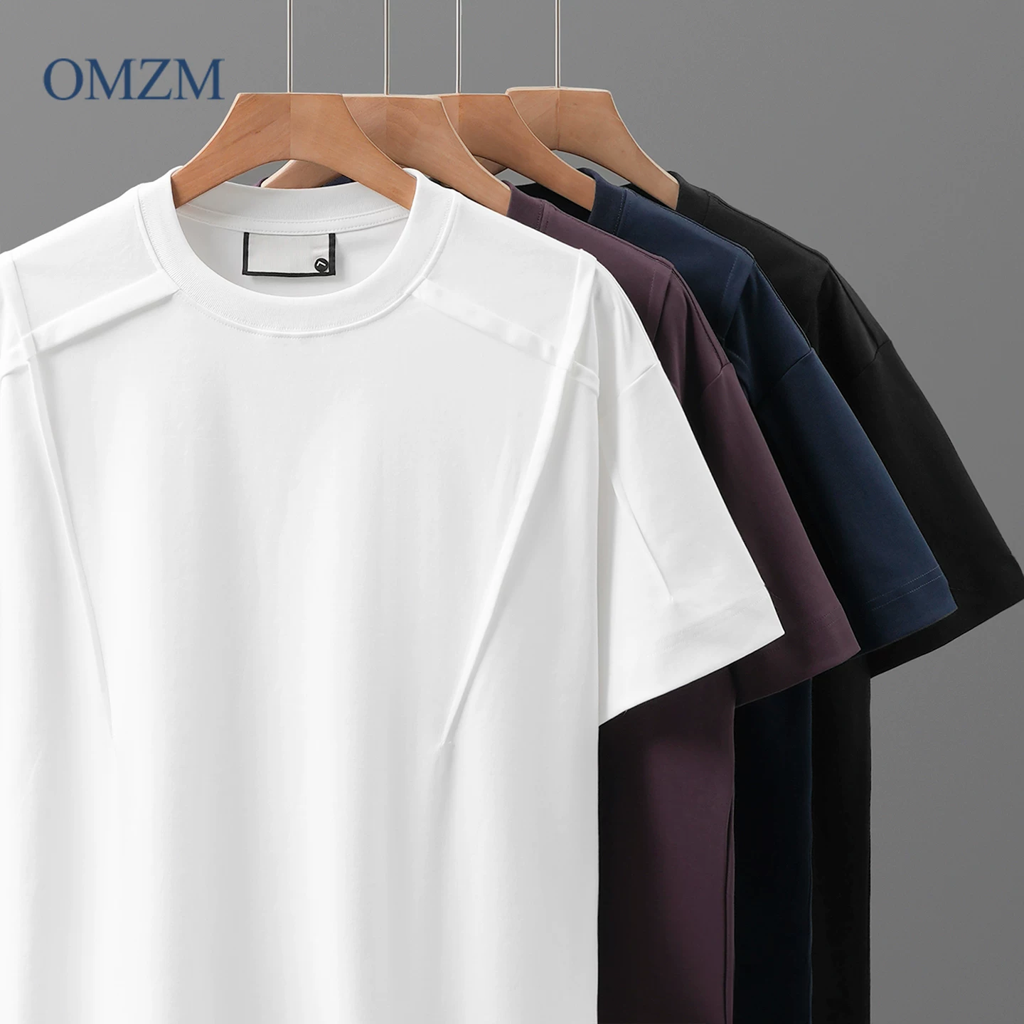 Áo thun cotton mercerized chất liệu lỏng 50 chiếc dành cho nam, tay ngắn, thiết kế mùa hè kiểu Mỹ, chất liệu mát lạnh, tay lửng màu trắng tinh khiết, kiểu dáng regular shoulder.