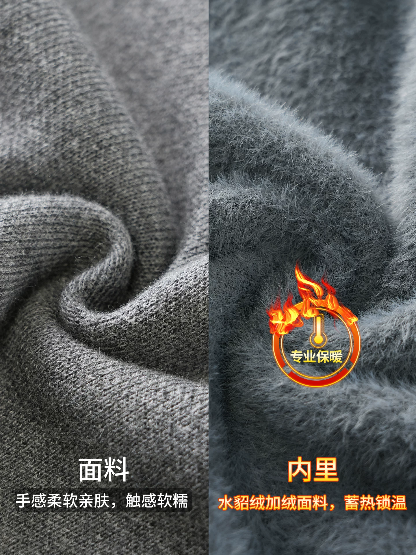 Áo len dệt kim hạng nặng OMZM680G dành cho nam, áo sơ mi lớp lót dày dặn giữ ấm mùa đông, áo len cổ Henry cổ điển kiểu Mỹ.