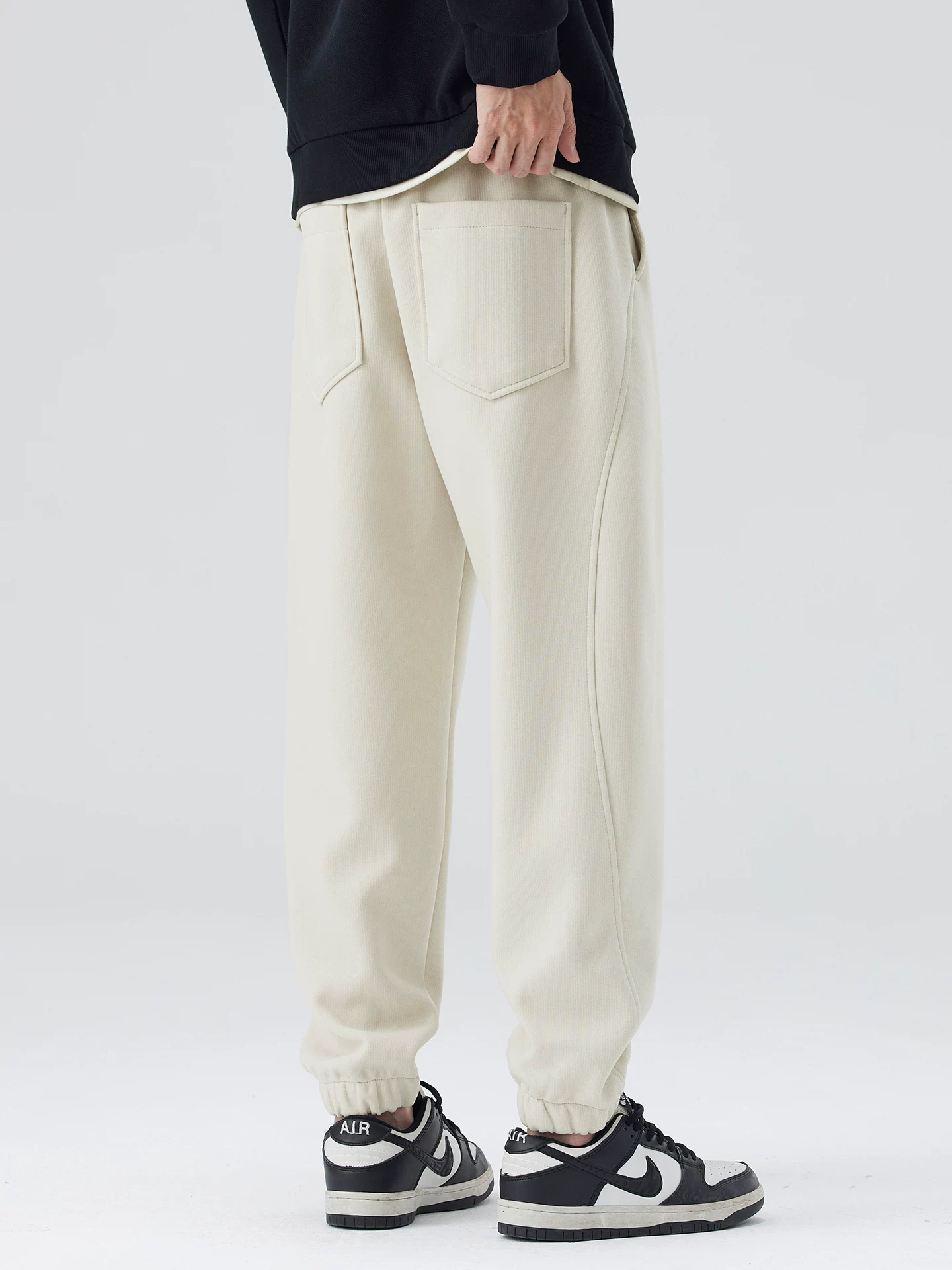 Quần jogger hạng nặng OMZM dành cho nam, quần dệt kim cổ điển kiểu Mỹ mùa thu đông, quần thể thao rộng rãi cao cấp, quần thể thao thông thường