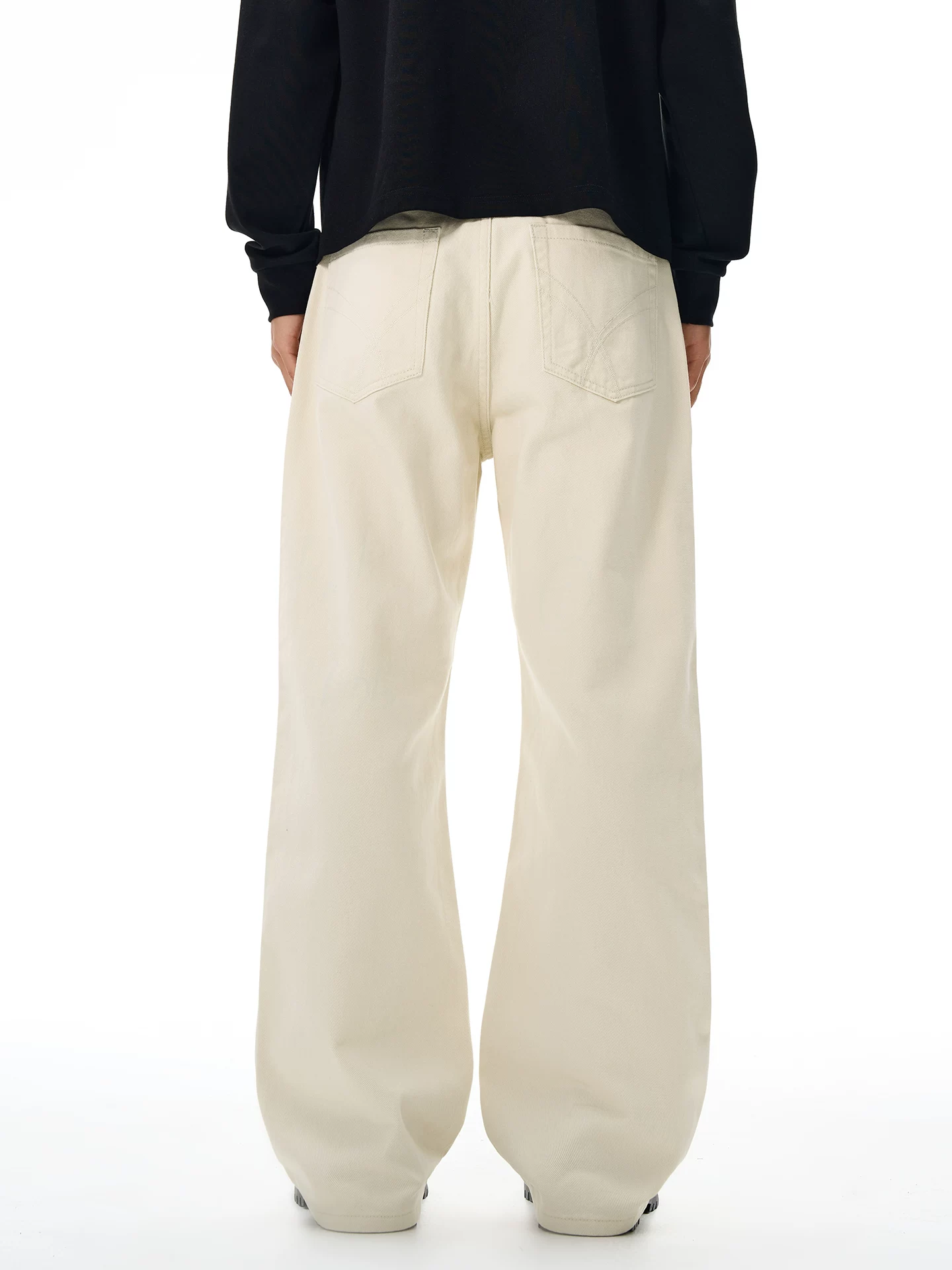 Quần jeans ống rộng dáng suông OMZM dành cho nam, kiểu dáng mới mùa đông 2025, phong cách Mỹ, màu đen, dáng rộng, chất liệu mềm mại, quần thường ngày