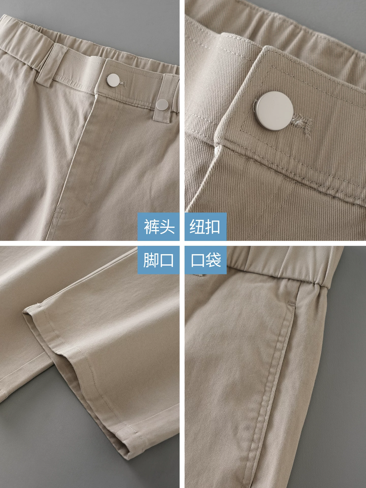 Quần thường ngày kiểu Mỹ OMZM dành cho nam, quần kaki dáng rộng thẳng cổ điển mùa thu, quần ống rộng màu trơn dành cho công sở.