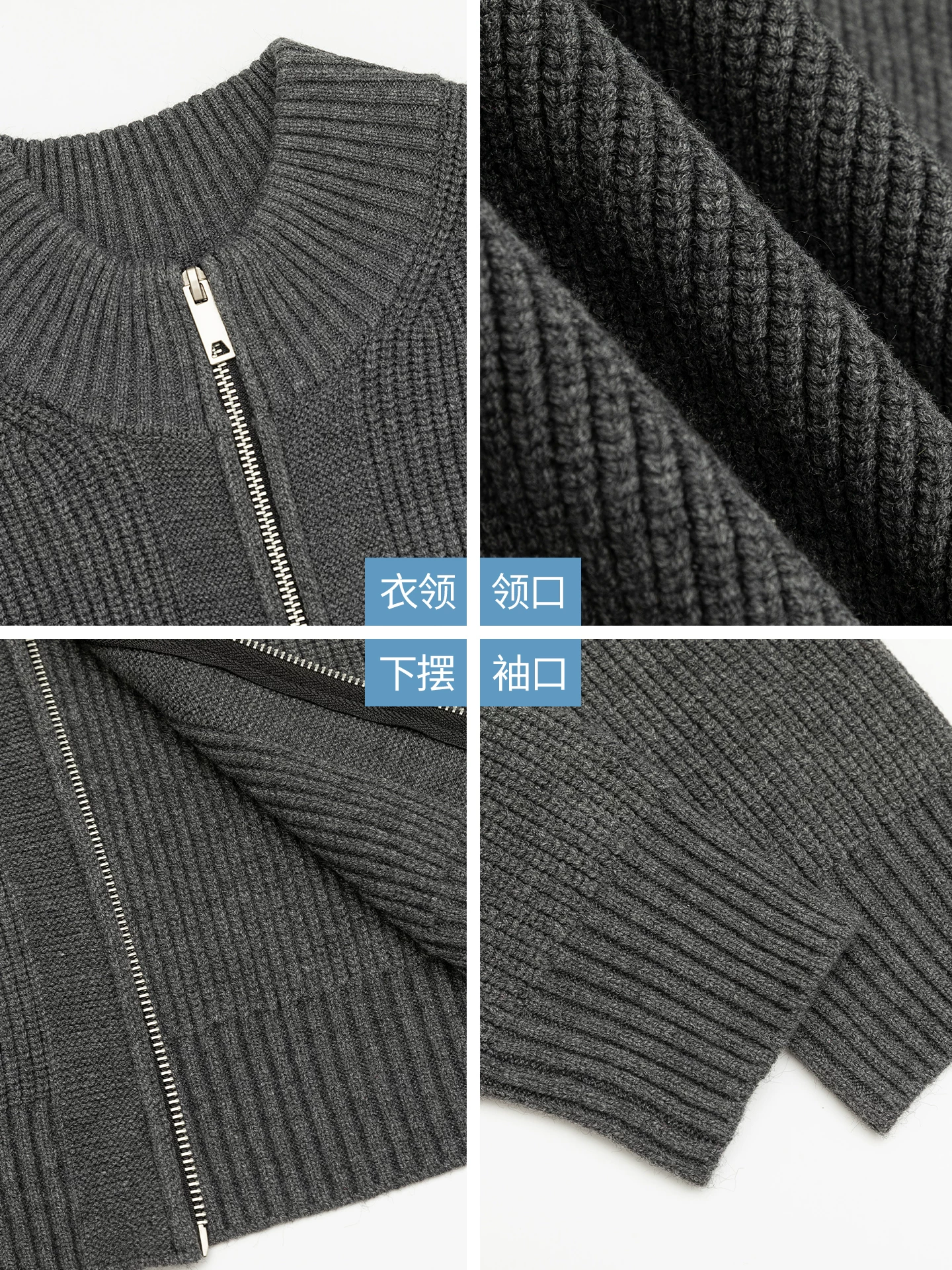 Áo len cardigan hạng nặng OMZM850G dành cho nam, áo len dệt kim có khóa kéo kiểu dáng sạch sẽ mùa đông kiểu Mỹ, áo khoác phong cách giản dị