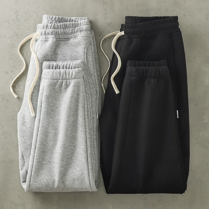 Quần jogger nam chất liệu lông cừu dày dặn kiểu Mỹ 400G, quần thể thao mùa đông lót lông cừu, kiểu dáng rộng rãi, phong cách đường phố