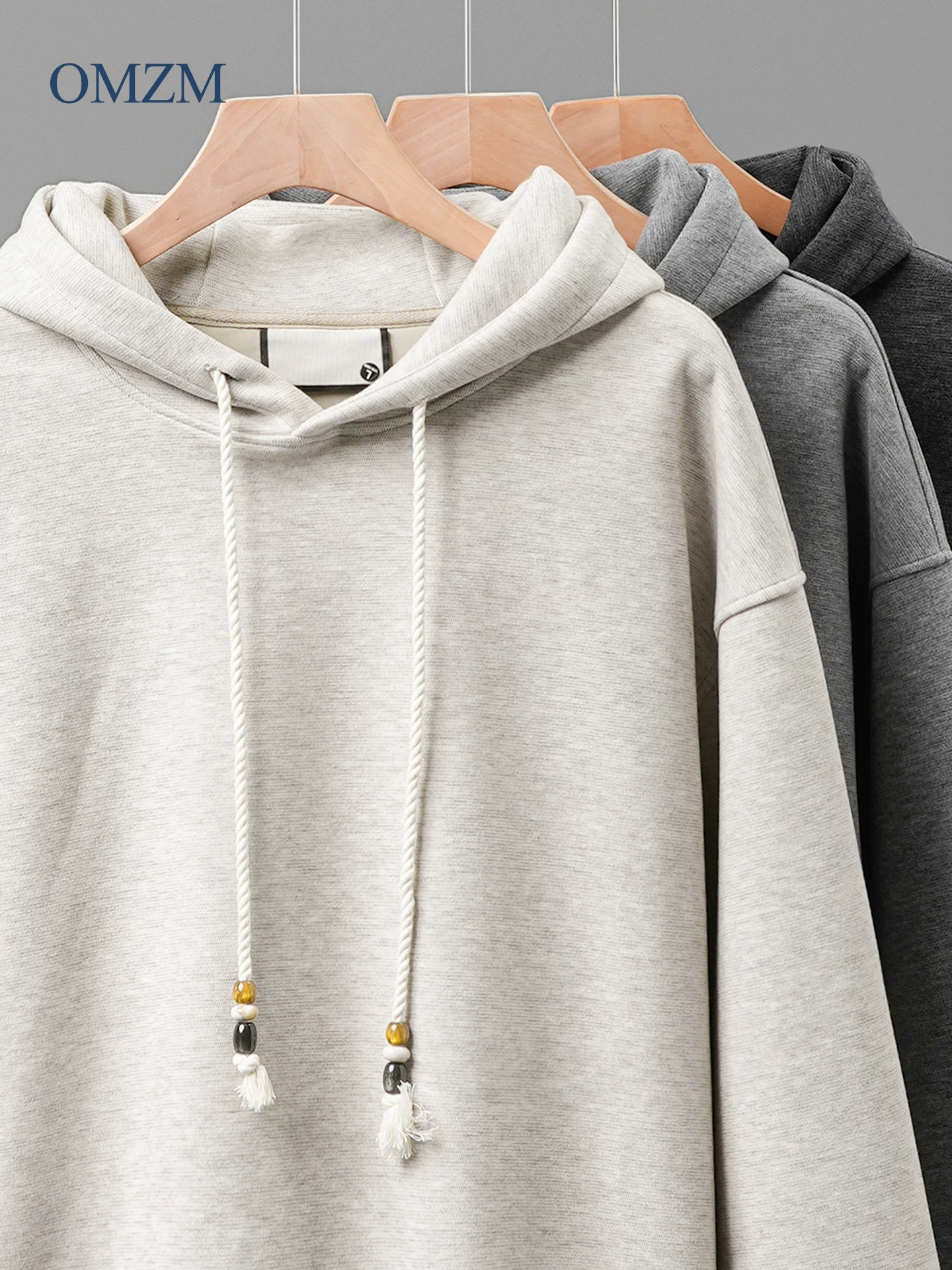 Áo hoodie nam OMZM440G chất liệu dày dặn, kiểu dáng Mỹ mùa thu, không nhăn, màu trơn, tay dài, dáng rộng, áo thể thao cặp đôi