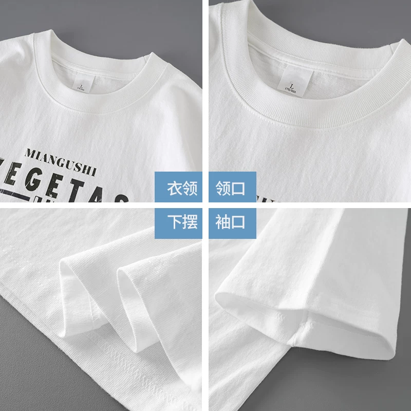 OMZM320G Áo thun cotton nguyên chất hạng nặng ngắn tay mùa hè dành cho nam kiểu Mỹ dáng rộng cổ tròn in hình xe hơi Áo thun nửa tay