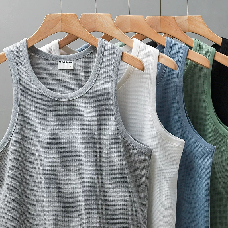 Áo vest thể thao dệt kim kiểu Mỹ OMZM 260G dành cho nam, áo thun không tay mỏng cao cấp mùa hè, nhanh khô, hợp thời trang