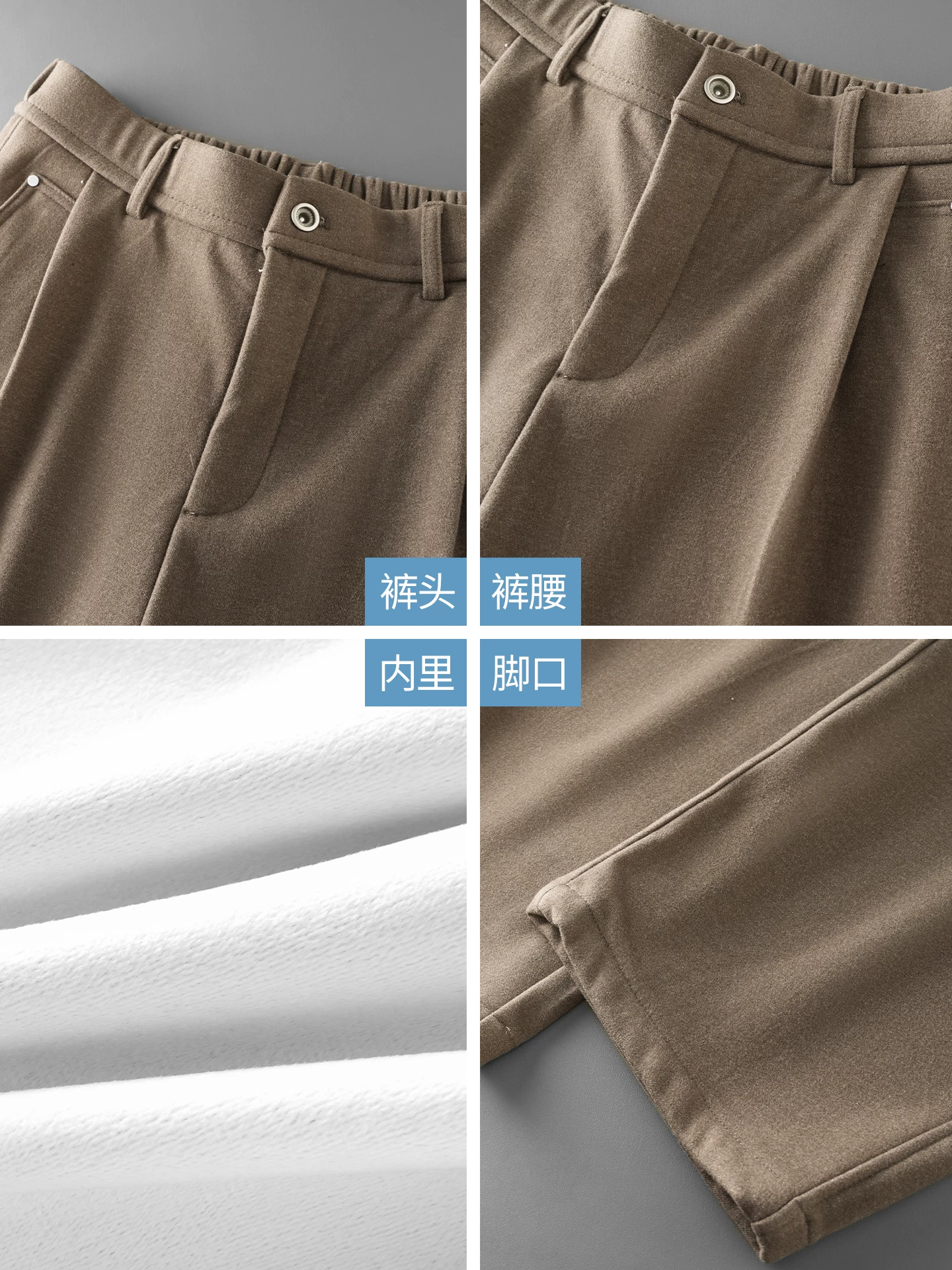 Quần len hạng nặng OMZM500G dành cho nam, lót lông cừu mùa đông, dày dặn, ấm áp, kiểu dáng quần thường ngày cao cấp với thiết kế dáng thẳng.