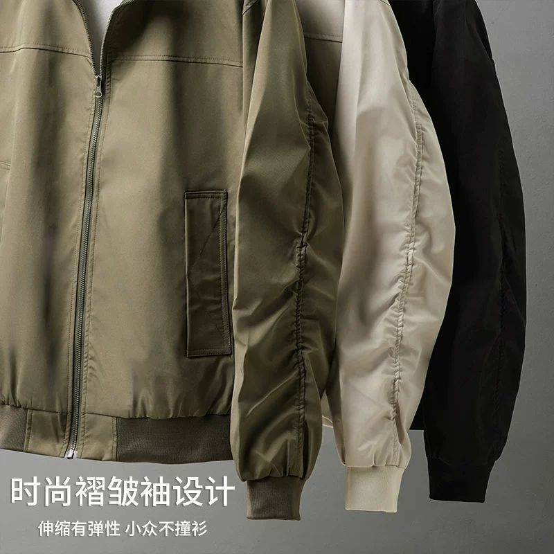 Áo khoác OMZM Harrington dành cho nam mùa đông phi công kiểu Mỹ có cổ đứng áo khoác làm việc ngoài trời áo khoác ba lớp chống thấm