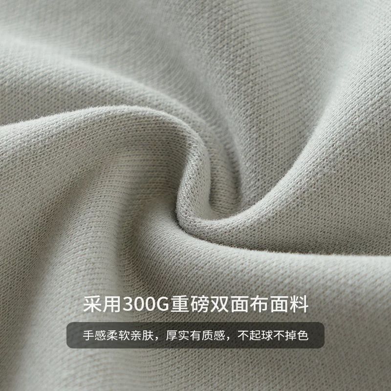 OMZM300G áo thun tay dài dáng rộng tay raglan hạng nặng dành cho nam mùa thu đông áo len cổ tròn rộng rãi lớp bên trong ấm áp áo sơ mi in họa tiết