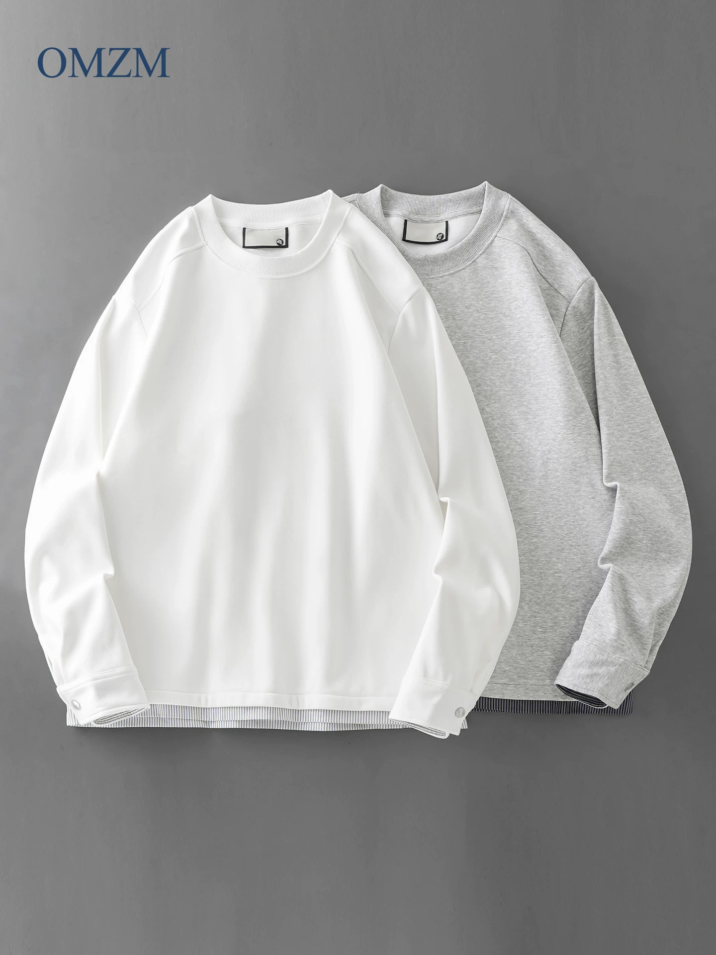 Áo nỉ dày dặn OMZM360G dành cho nam, kiểu dáng mùa đông phong cách Mỹ, thiết kế giả hai lớp, tay dài, dày dặn, giữ ấm.