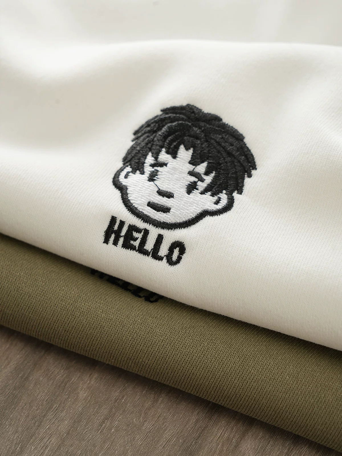 Áo nỉ hạng nặng OMZM400G dành cho nam, áo sơ mi cổ tròn dày dặn mùa đông, áo khoác thêu rộng rãi theo phong cách Mỹ.