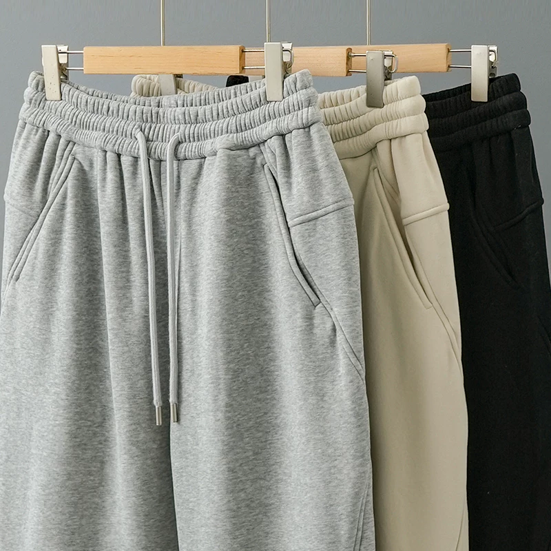 Quần jogger nam OMZM500G chất liệu dày dặn, kiểu dáng mới thu đông 2024, lót lông cừu, quần thể thao dày dặn, quần dài lót lông cừu