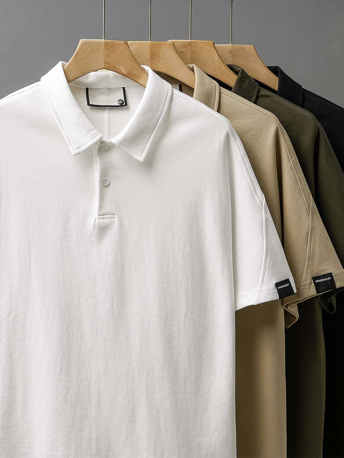 Áo sơ mi POLO ngắn tay hạng nặng 250g phong cách Mỹ của OMZM dành cho nam giới, áo thể thao thông thường mùa hè mới có màu trơn có cổ chắp vá