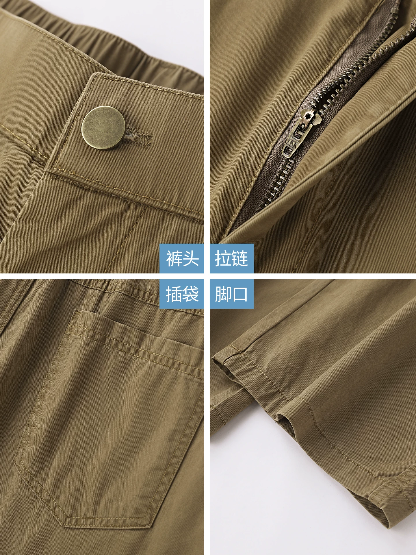 Quần cargo cotton nguyên chất kiểu Mỹ OMZM dành cho nam, quần ống rộng dáng rộng mỏng nhanh khô mùa hè, quần kaki phong cách retro giản dị