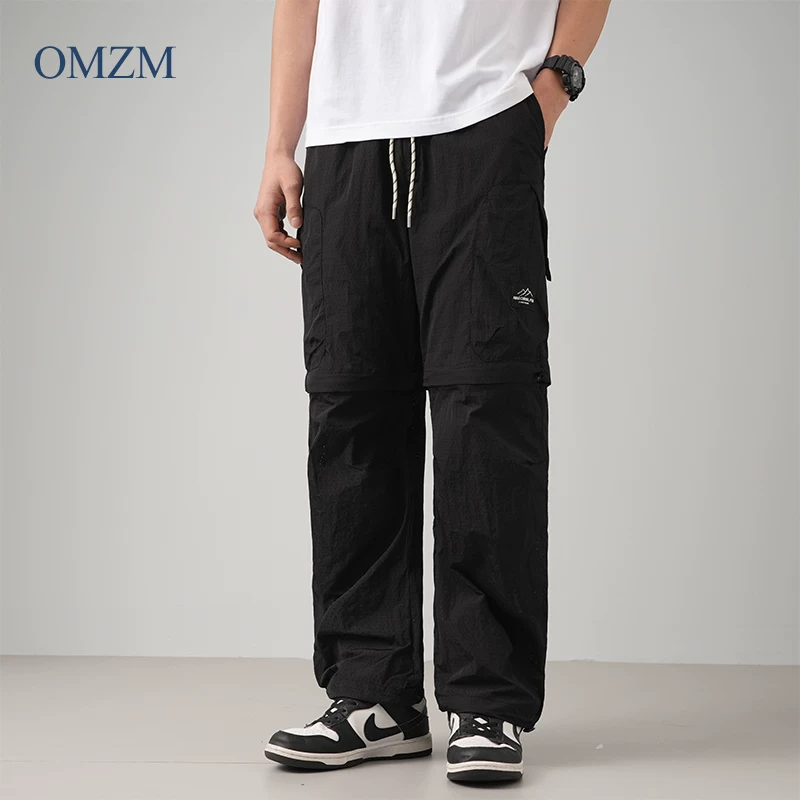 Quần vận chuyển hàng hóa có thể tháo rời ngoài trời OMZM dành cho nam giới, quần thể thao mỏng nhanh khô mùa hè, quần chức năng đi bộ đường dài và leo núi.
