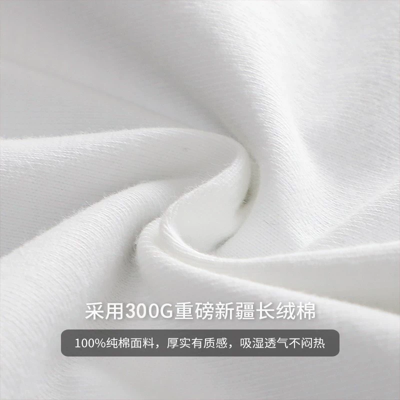 OMZM Áo thun dài tay in hình hạng nặng 300g phong cách Mỹ dành cho nam, mùa thu Áo sơ mi cổ tròn màu trơn bằng cotton nguyên chất Tân Cương
