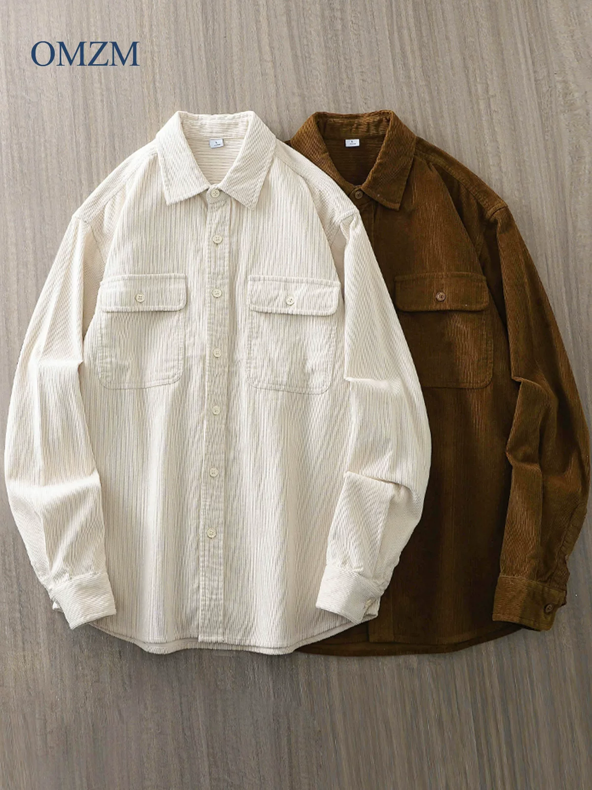 Áo khoác nam chất liệu corduroy dày 400G, mùa thu 2024, áo dày giữ ấm, phong cách Mỹ, áo khoác công sở thường ngày