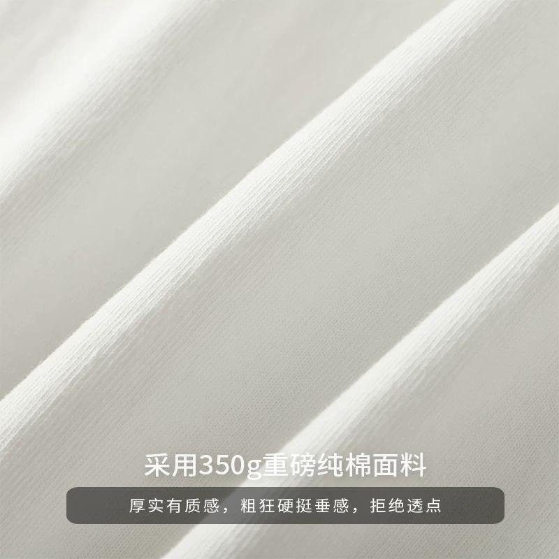 Áo thun ngắn tay hạng nặng OMZM kiểu Mỹ cổ điển 350g dành cho nam, áo nửa tay màu trắng in hình thương hiệu hợp thời trang mùa hè