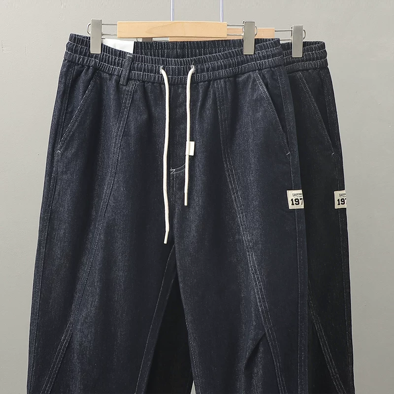 Quần jean công sở hạng nặng kiểu Mỹ OMZM dành cho nam, quần jogger dáng rộng mới mùa đông 2023, quần thường ngày phong cách retro hợp thời trang