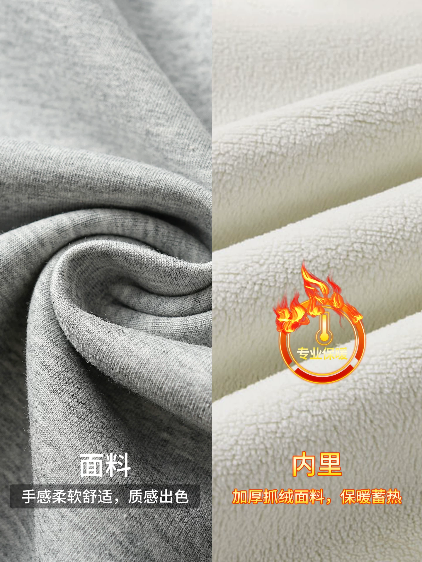 Áo nỉ giả hai mảnh hạng nặng OMZM dành cho nam, lớp bên trong dày dặn ấm áp mùa đông, tay áo dài có khóa kéo nửa thân.