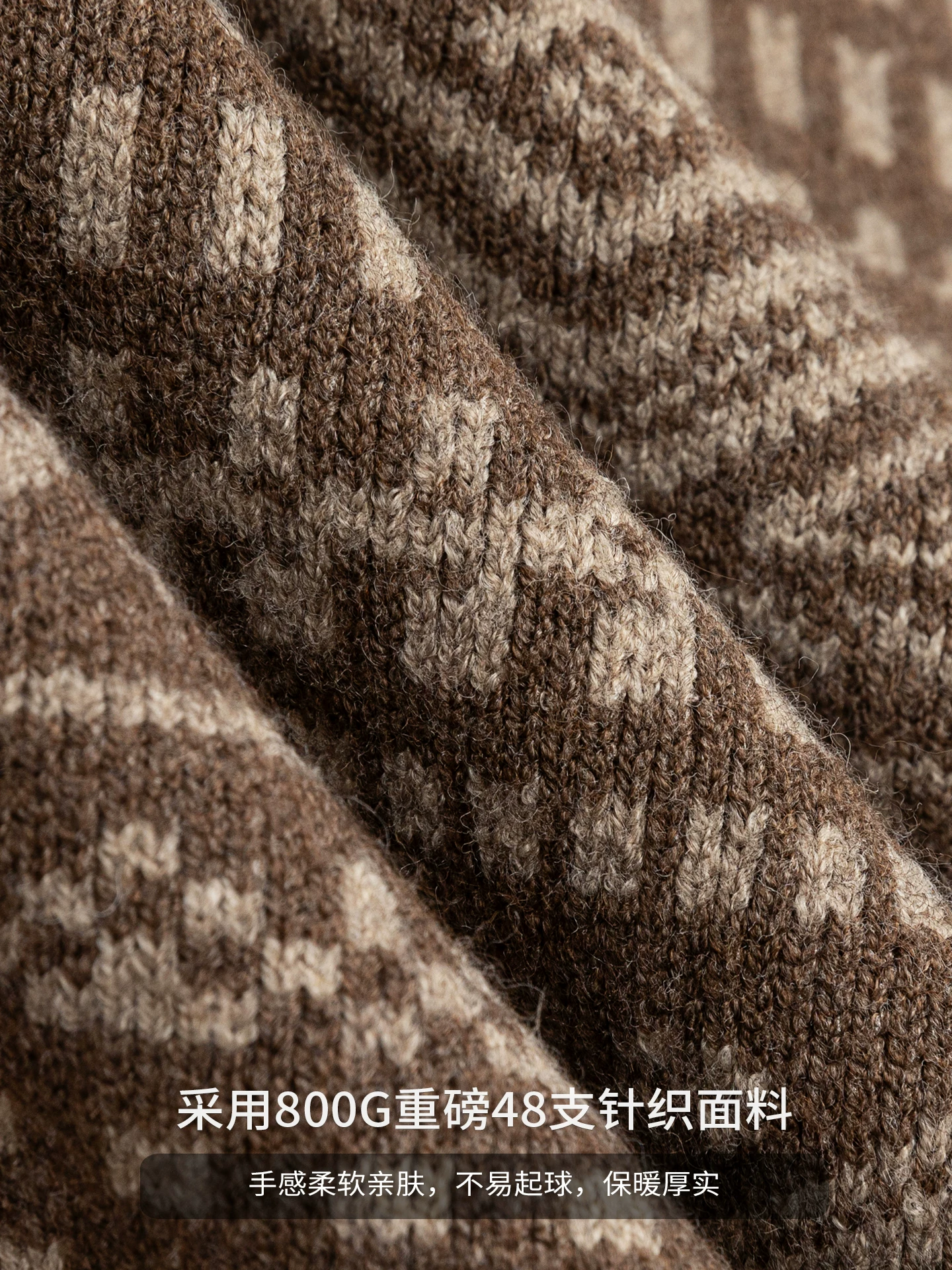 Áo len dệt kim OMZM Fair Isle dành cho nam, Áo len cổ điển kiểu Mỹ nặng 800G mùa thu, Áo len cổ tròn kiểu Jacquard rộng rãi.