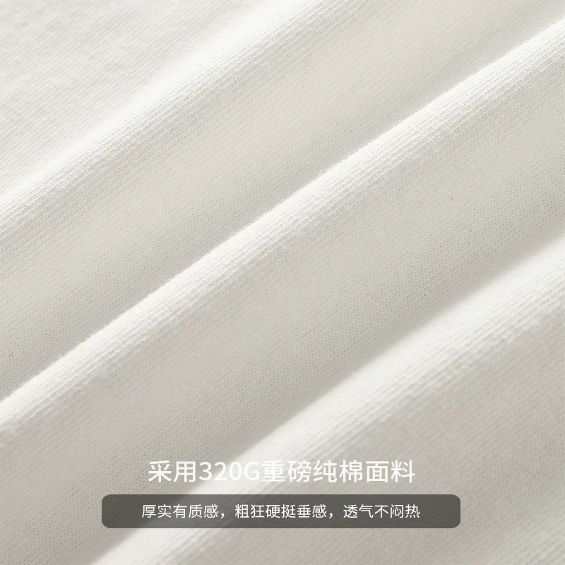 OMZM Áo thun dài tay bằng cotton nguyên chất hạng nặng 320G phong cách Mỹ dành cho nam, áo thun cổ tròn in hình xe địa hình dáng rộng hợp thời trang mùa thu