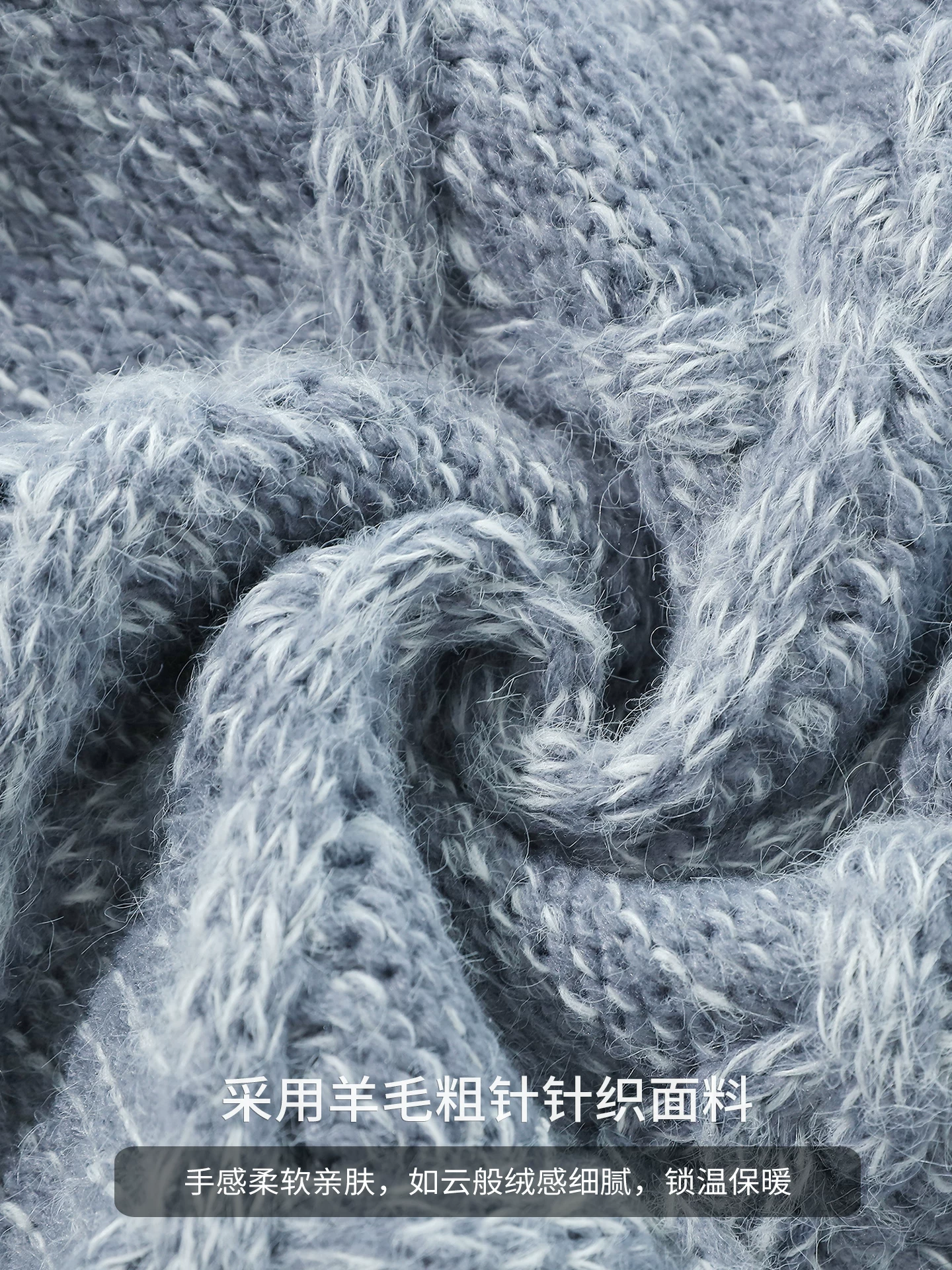 Áo len dệt kim xoắn OMZM dành cho nam, áo sơ mi lót bên trong dày dặn ấm áp mùa đông, áo len dệt kim cổ tròn đơn giản.