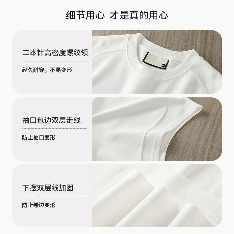 Áo vest không tay bằng vải cotton hạng nặng OMZM300G dành cho nam, áo thể thao mùa hè, áo thun không tay rộng rãi