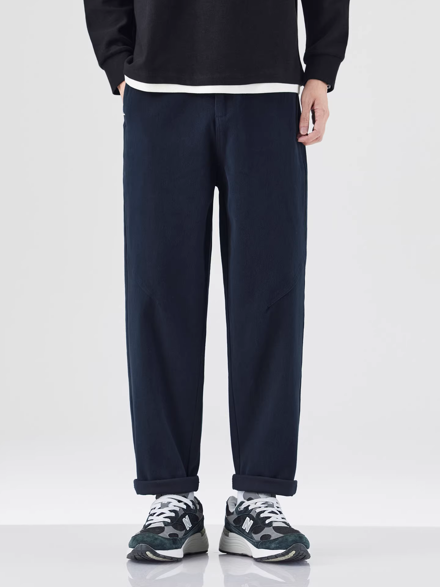 Quần thường ngày cỡ lớn OMZM dành cho nam, quần ống rộng dáng thẳng mùa thu, quần thể thao công sở cao cấp phong cách Mỹ