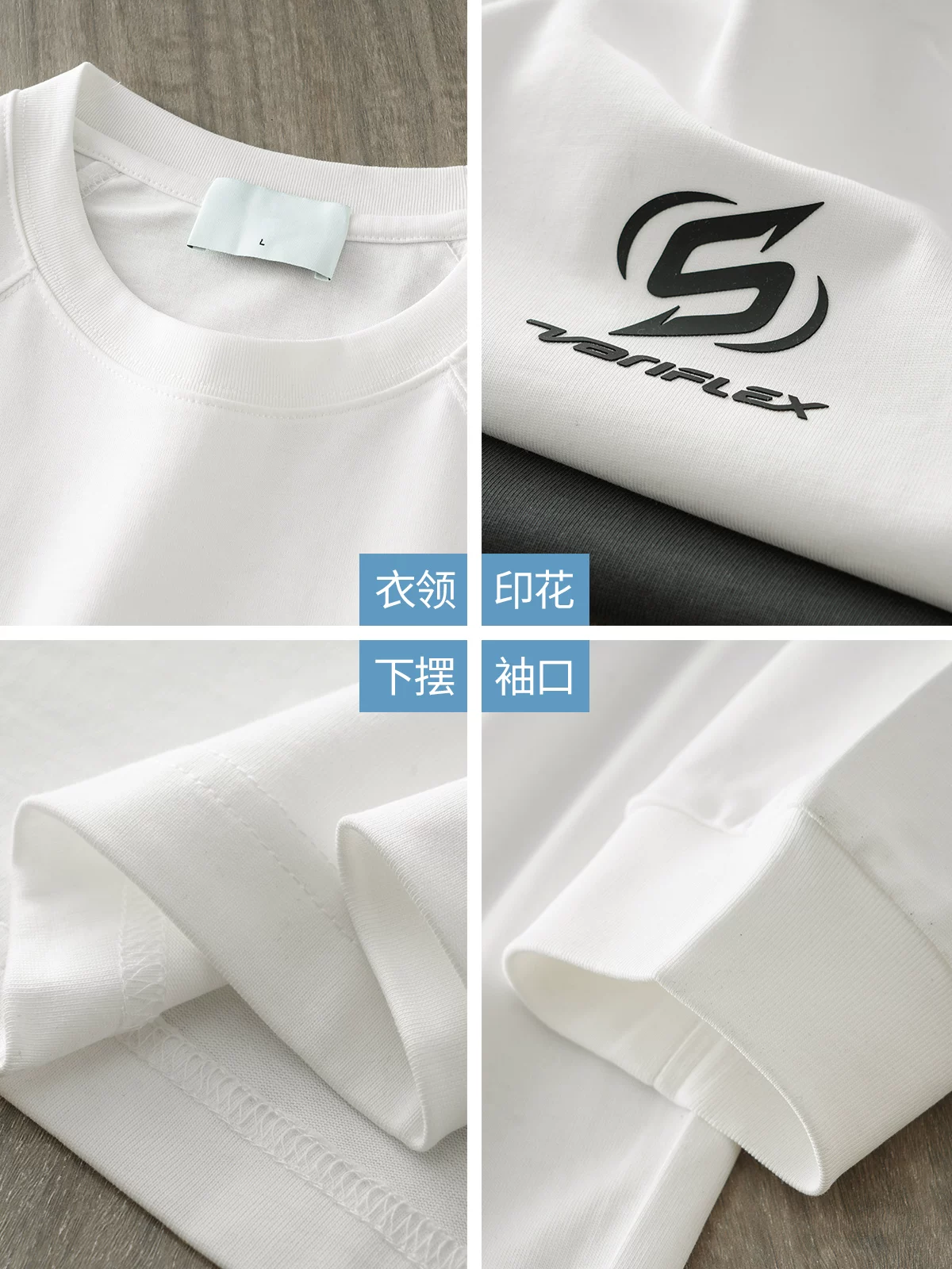 【Tay áo Raglan】Áo thun dài tay bằng cotton nặng 320G kiểu Mỹ dành cho nam, áo len cổ tròn dáng rộng in chữ mùa thu