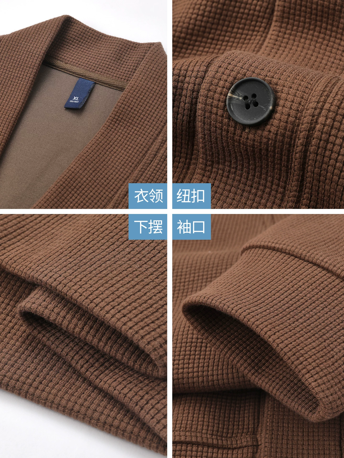 Áo khoác cardigan hạng nặng OMZM470G dành cho nam, áo len dệt kim cao cấp mùa thu, áo khoác dáng rộng phong cách lười biếng