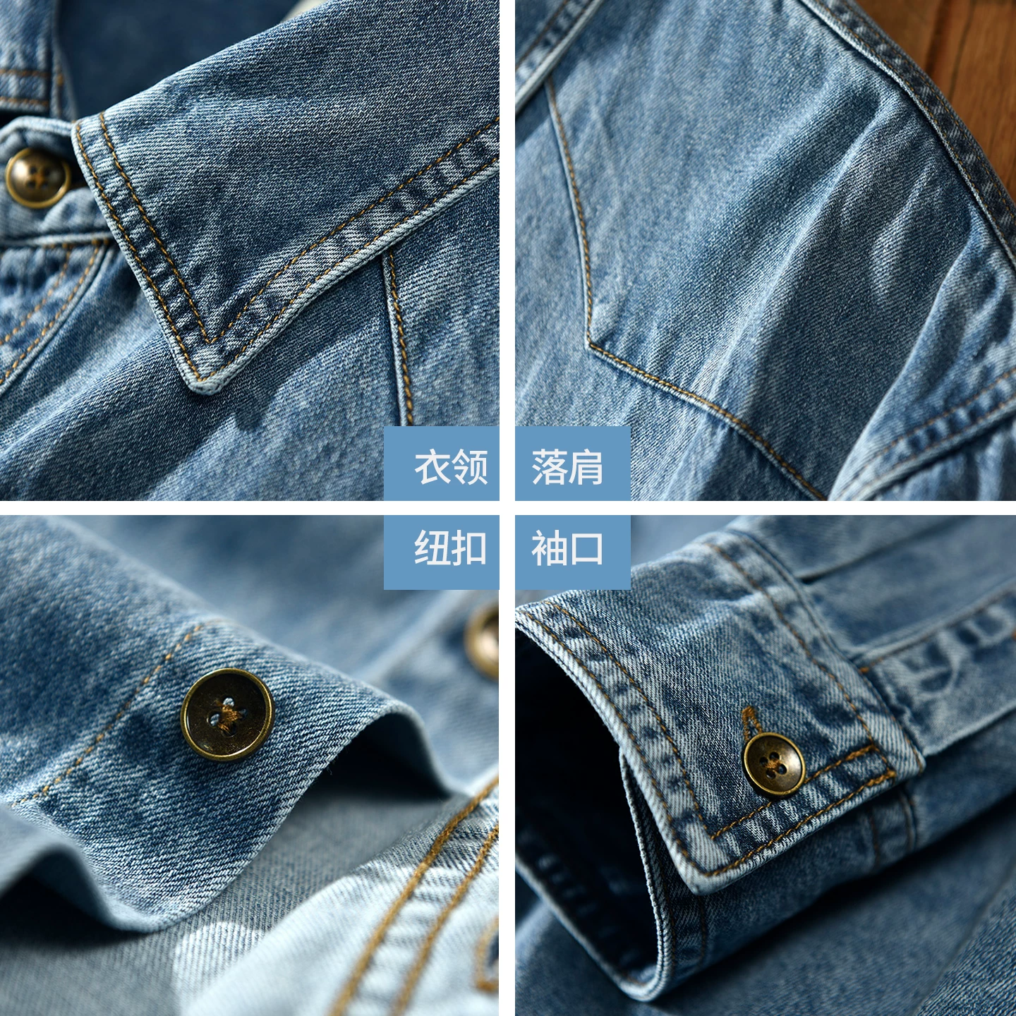 Áo sơ mi denim dày kiểu Mỹ OMZM dành cho nam, thương hiệu hợp thời trang mùa xuân thu, áo sơ mi có cổ kiểu vintage, áo khoác mỏng
