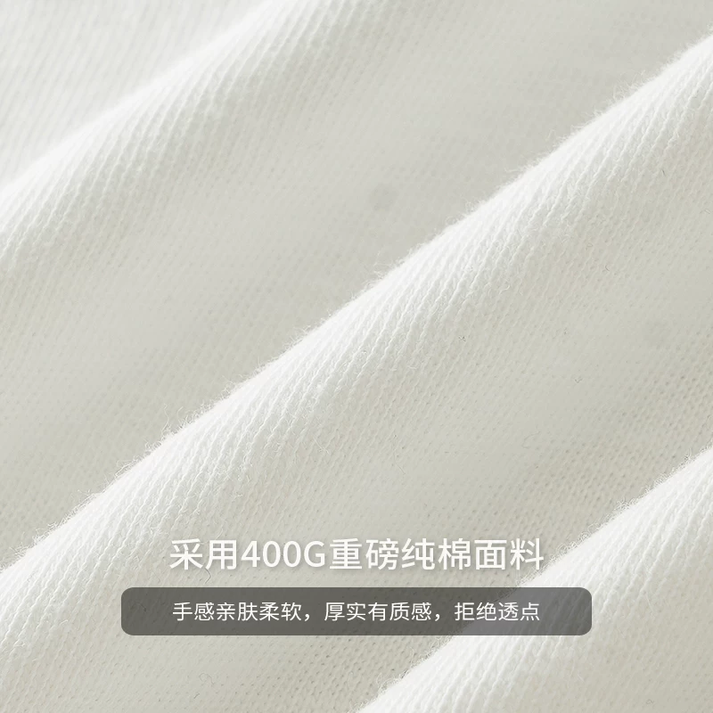 Áo thun cổ trụ Henry 400g dành cho nam, tay dài, kiểu dáng thu đông Mỹ, chất liệu cotton nguyên chất, áo thun trơn màu trắng ba kim.