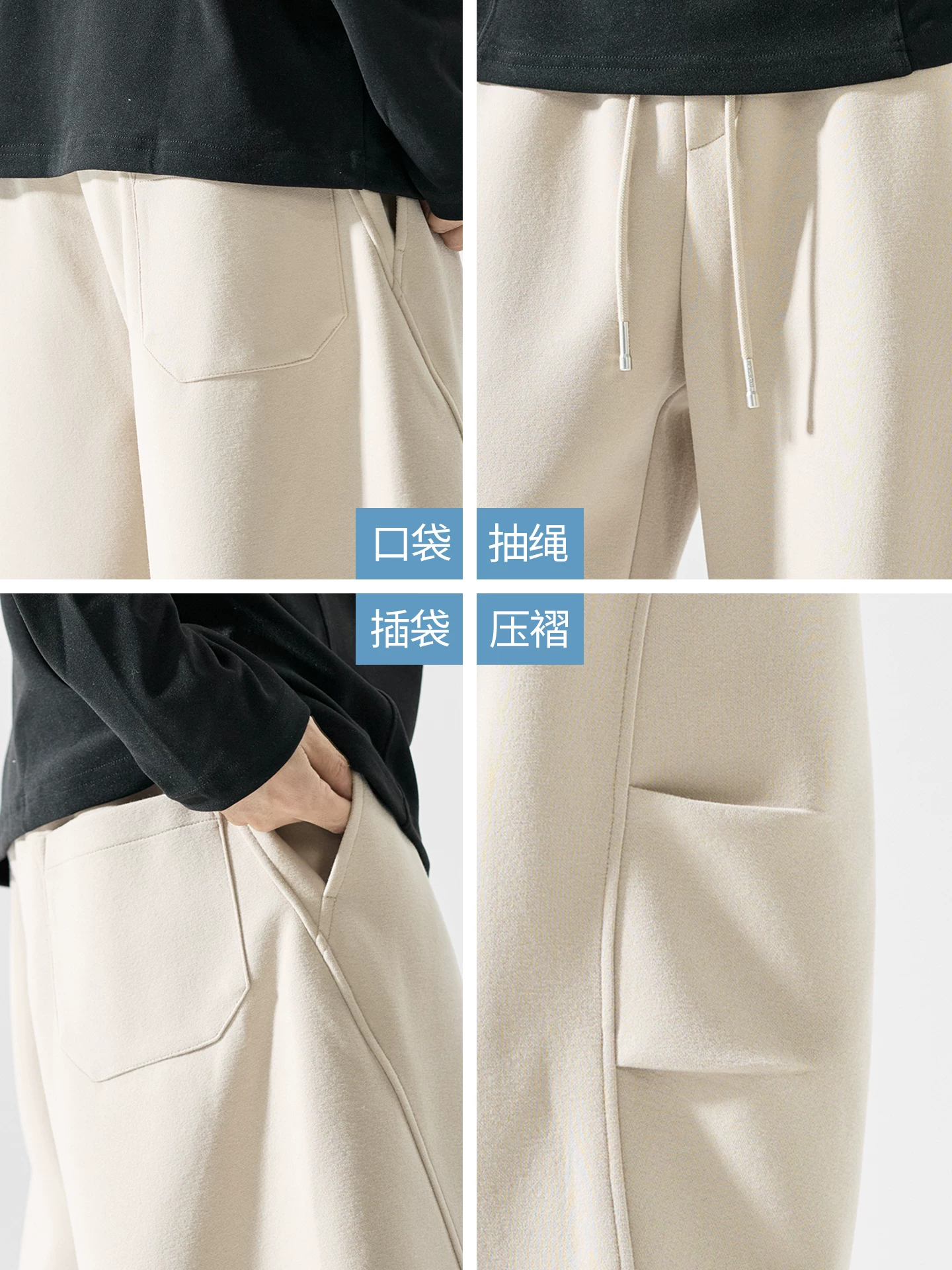 Quần lính dù hạng nặng OMZM400G dành cho nam, quần thể thao màu trơn phong cách Mỹ mùa thu, quần cargo ống thẳng rộng rãi