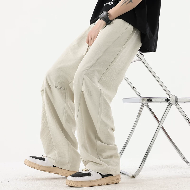 Quần dù lụa băng kiểu Mỹ OMZM dành cho nam, quần đi bộ đường dài thể thao nhanh khô mát mẻ mùa hè, quần thể thao dáng rộng cắt kiểu kiếm