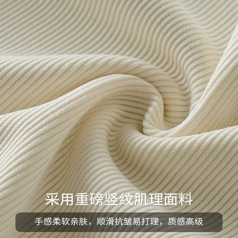 Áo thun dài tay sọc dọc hạng nặng OMZM dành cho nam, phong cách mới mùa thu đông 2024, áo chui đầu cổ tròn dáng rộng, áo sơ mi trơn màu.