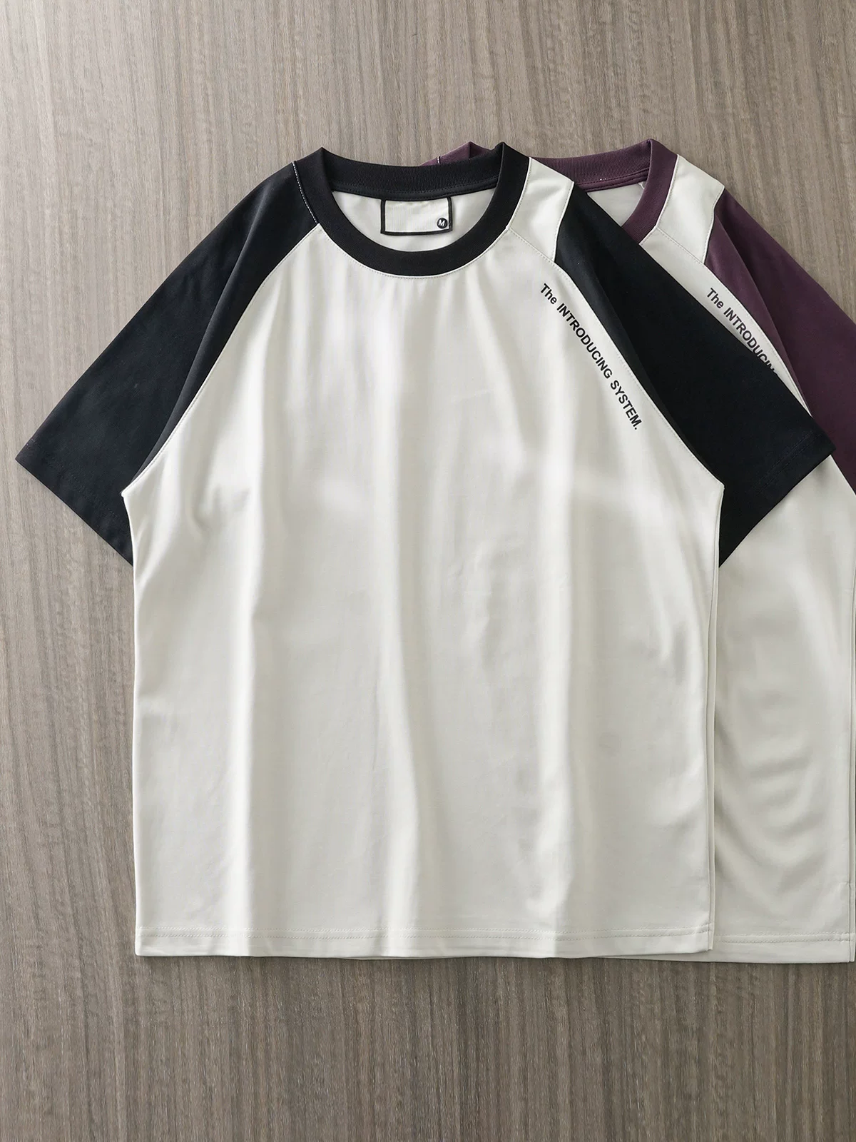 Áo thun nam tay ngắn chất liệu cotton lụa đá 240G, thoáng mát, dày dặn, màu phối, tay raglan, mùa hè mỏng nhẹ, nhanh khô