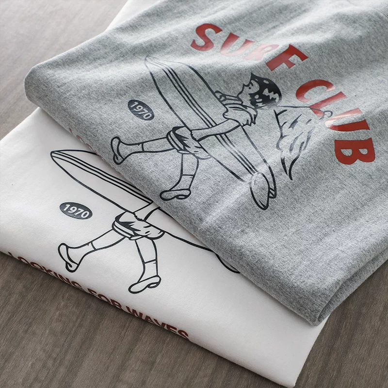 OMZM Áo thun dài tay in hình phong cách Mỹ 300g nặng, áo thun dài tay dành cho nam, áo thun cổ tròn bằng cotton nguyên chất mùa thu đông