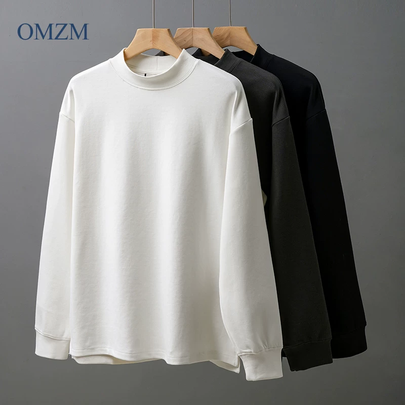 Áo lót nam chất liệu modal dày dặn 360G, áo giữ nhiệt màu trơn mùa đông, áo thun dài tay cổ lọ nửa cao.