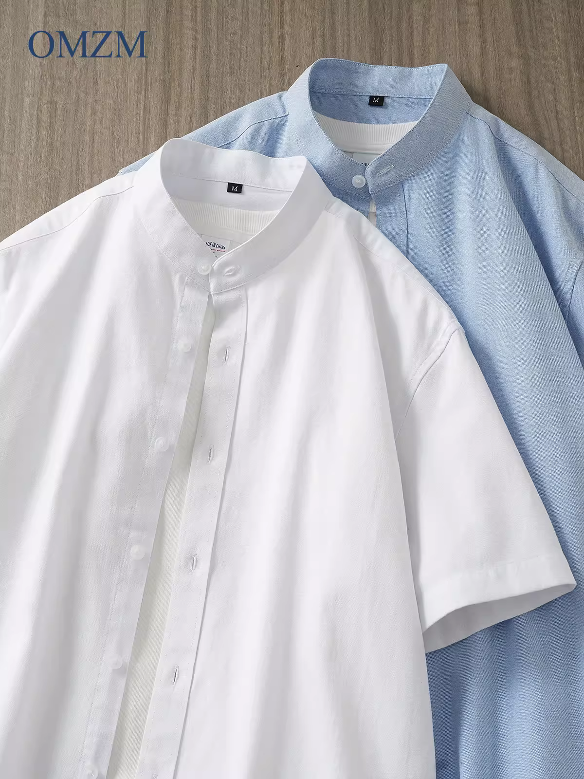 Áo sơ mi nam Oxford cao cấp không cổ, tay ngắn, kiểu dáng mới mùa hè 2025, phong cách Trung Hoa cổ điển, kiểu áo khoác thời thượng