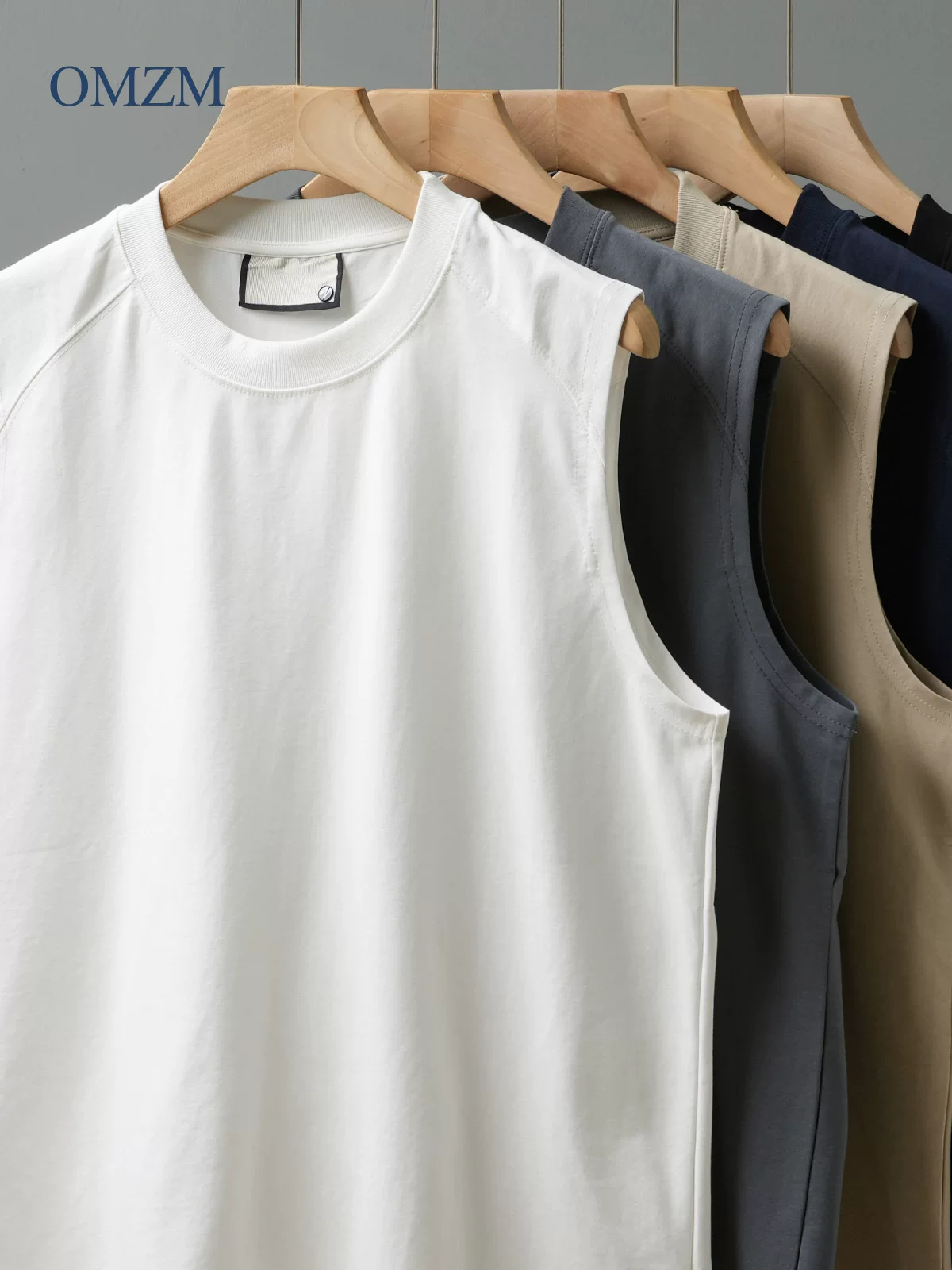 Áo vest lụa băng mát OMZM dành cho nam, dáng rộng mùa hè, áo không tay thể thao nhanh khô, áo thun không tay hạng nặng